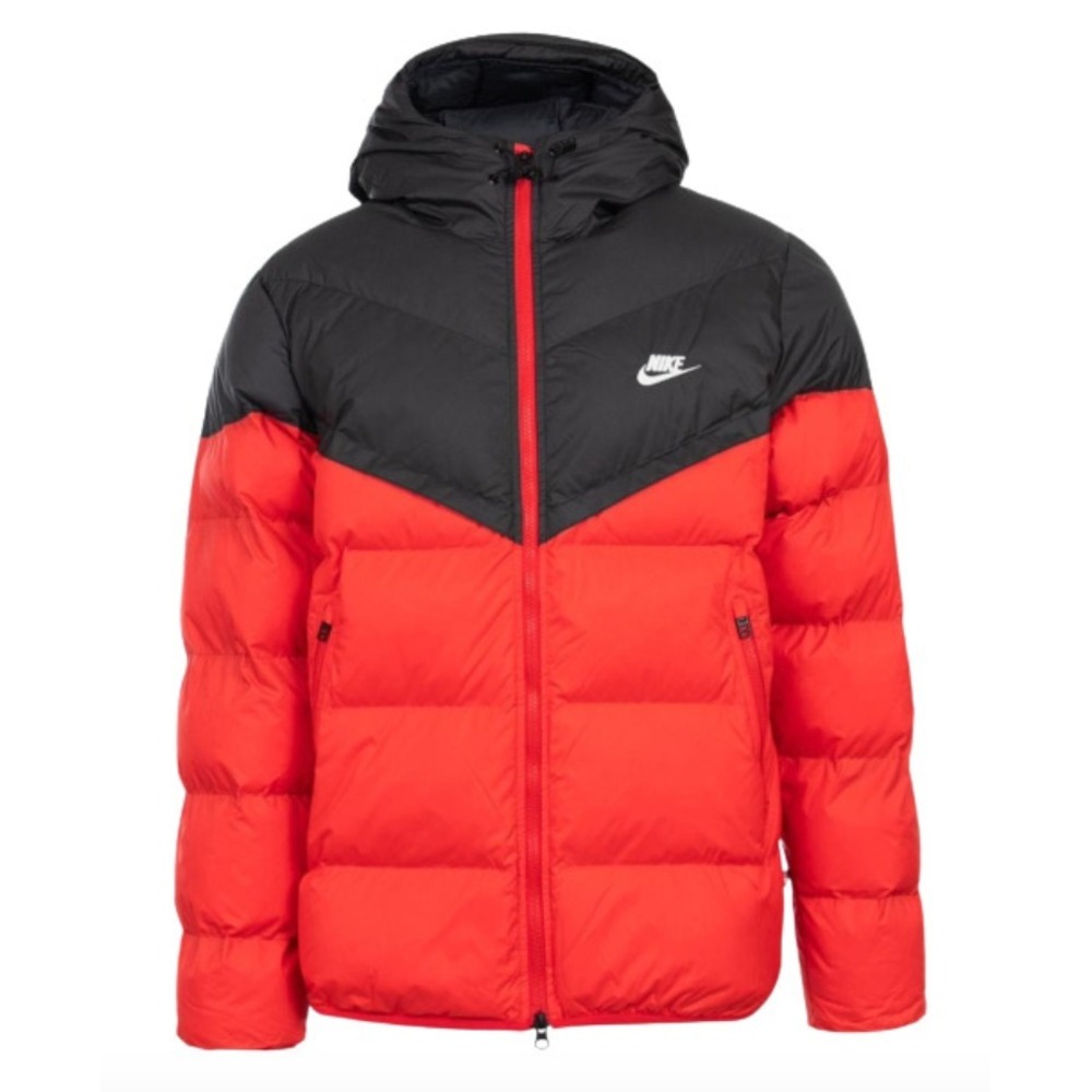 Nike Storm Fit Primaloft Puffer Hooded Jacket Red Black FB8185-011 Men's Small